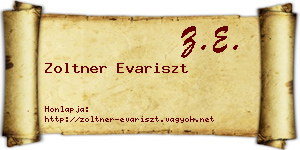 Zoltner Evariszt névjegykártya